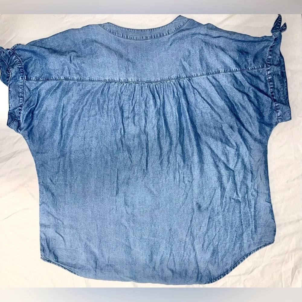 Ruby Rd. Light Blue Denim Blouse - Picture 3 of 5
